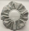 White and Blue Floral Scrunchie