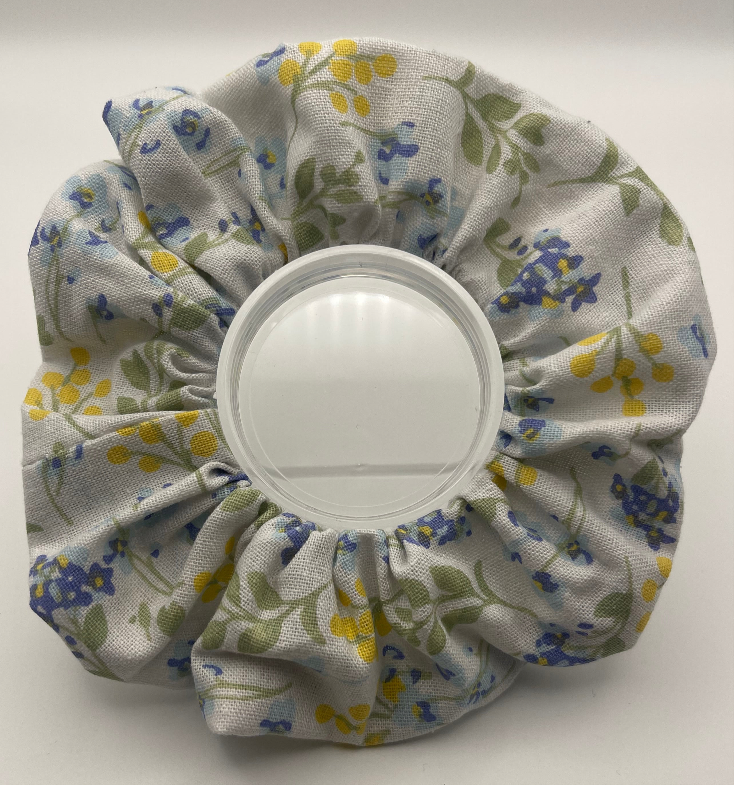 Blue, Green And Yellow Floral Scrunchie