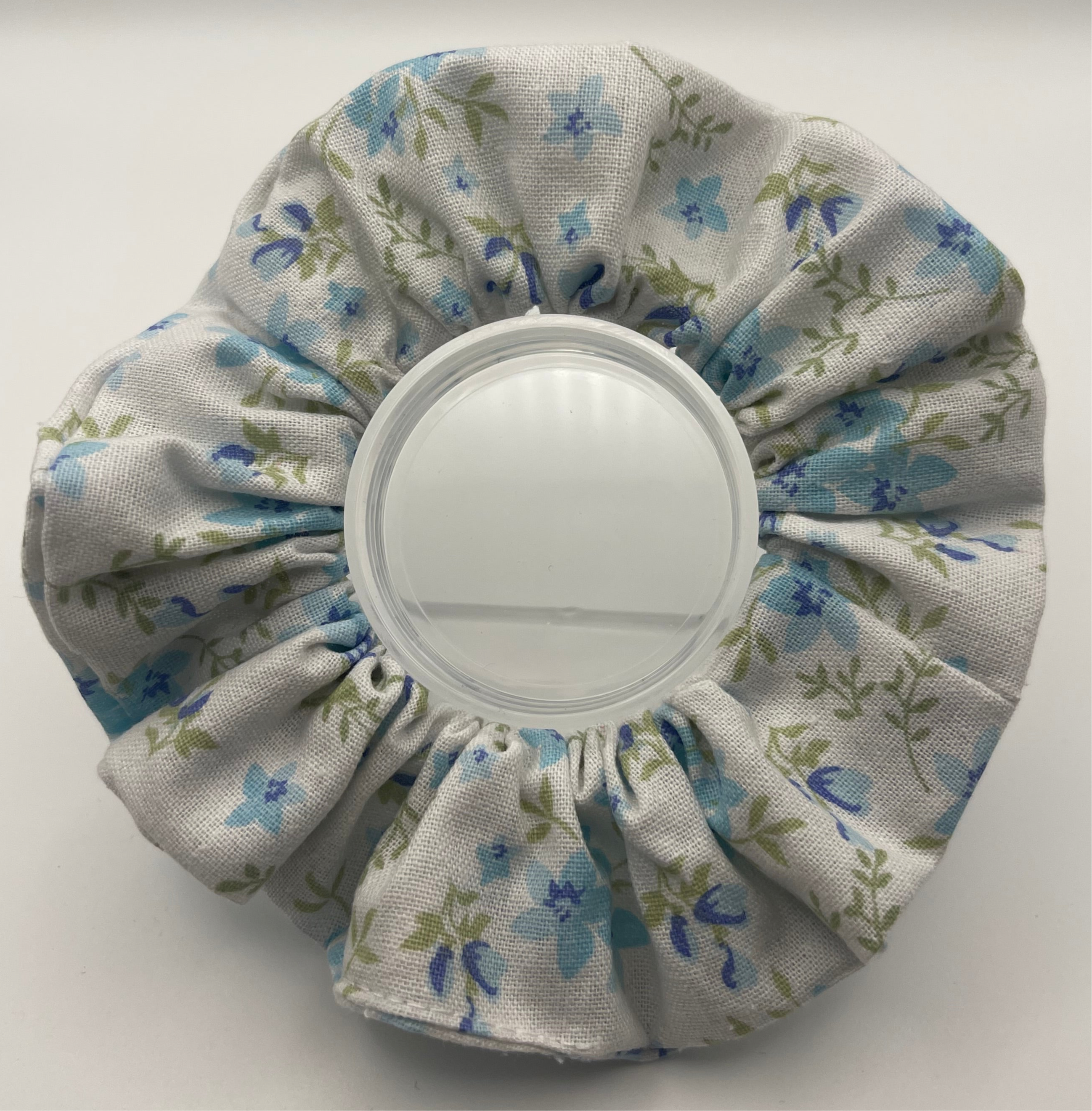 Blue And Green Floral Scrunchie