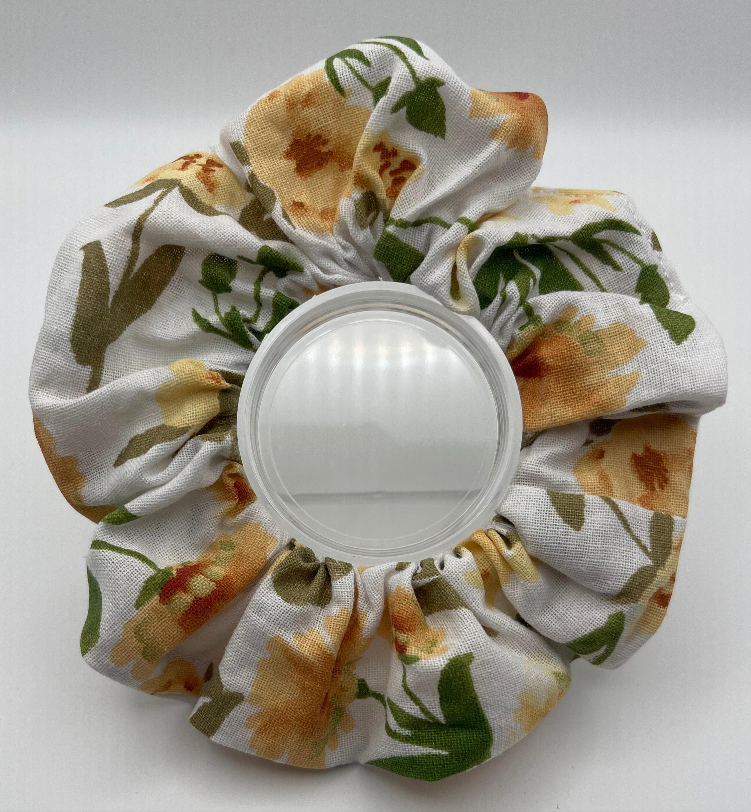 Yellow Floral Scrunchie