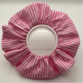 Pink Vertical Striped Scrunchie